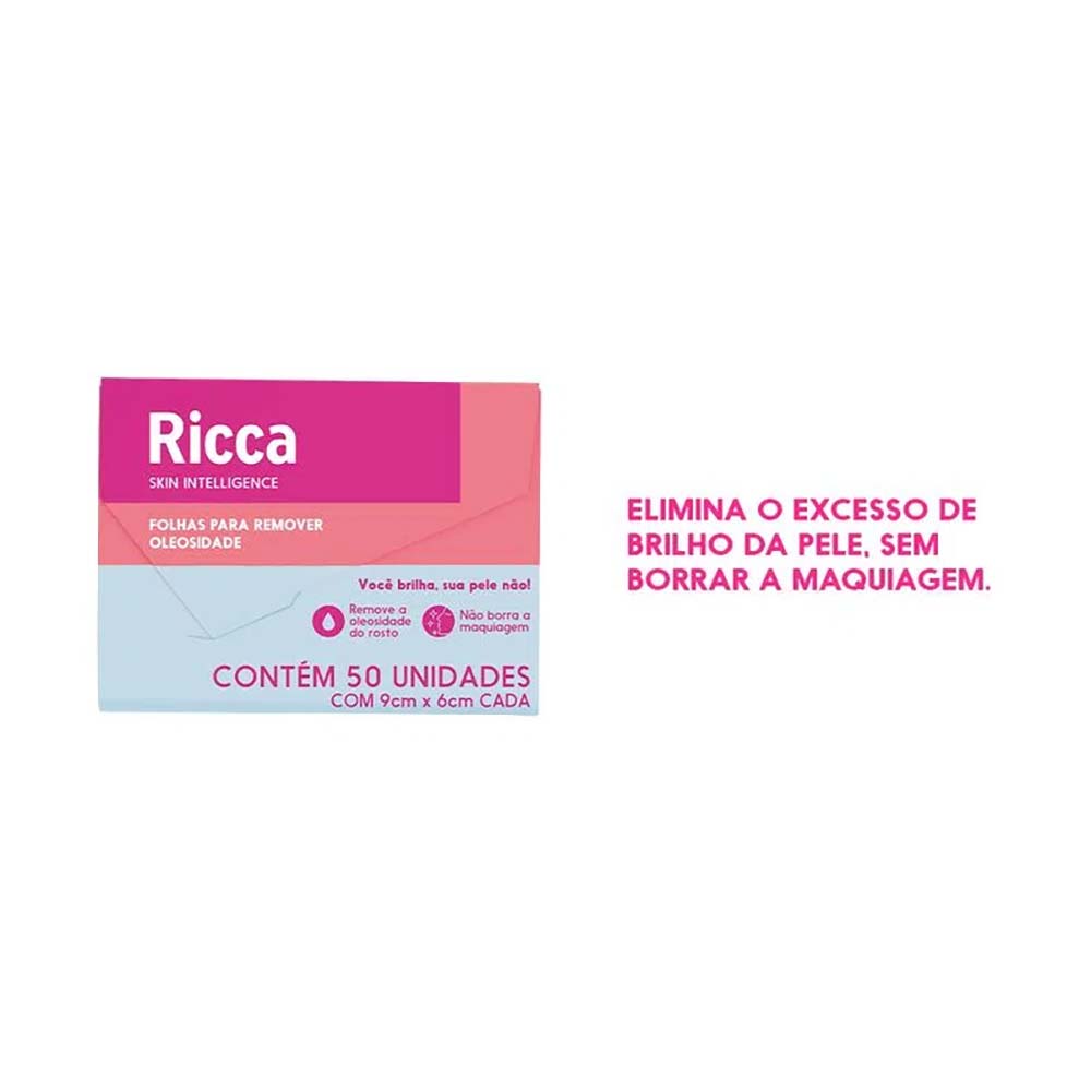 Ricca Lenço Removedor de Oleosidade 50 Unidades