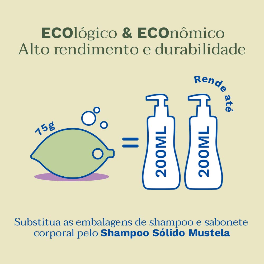 Mustela Shampoo Sólido Corpo e Cabelo 75g