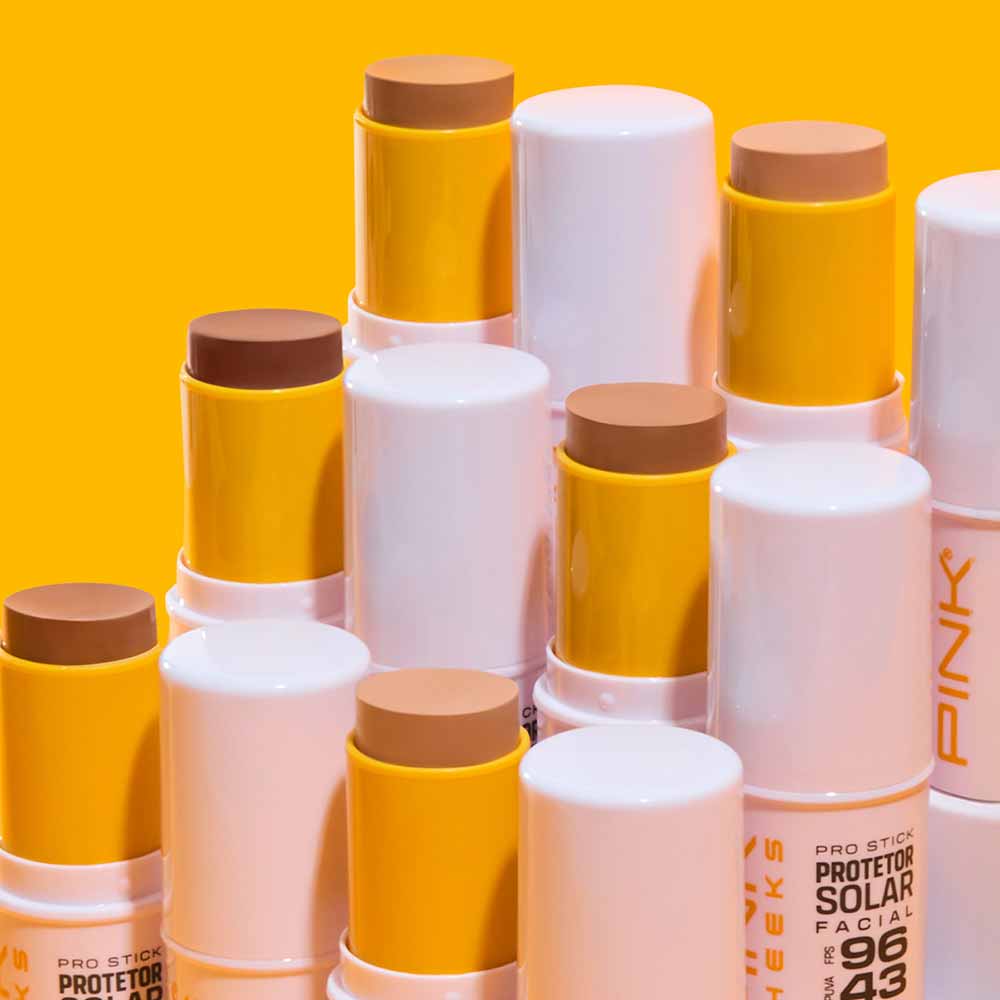 Pink Cheeks Pro Stick Protetor Solar Facial em Bastão com Cor FPS 96